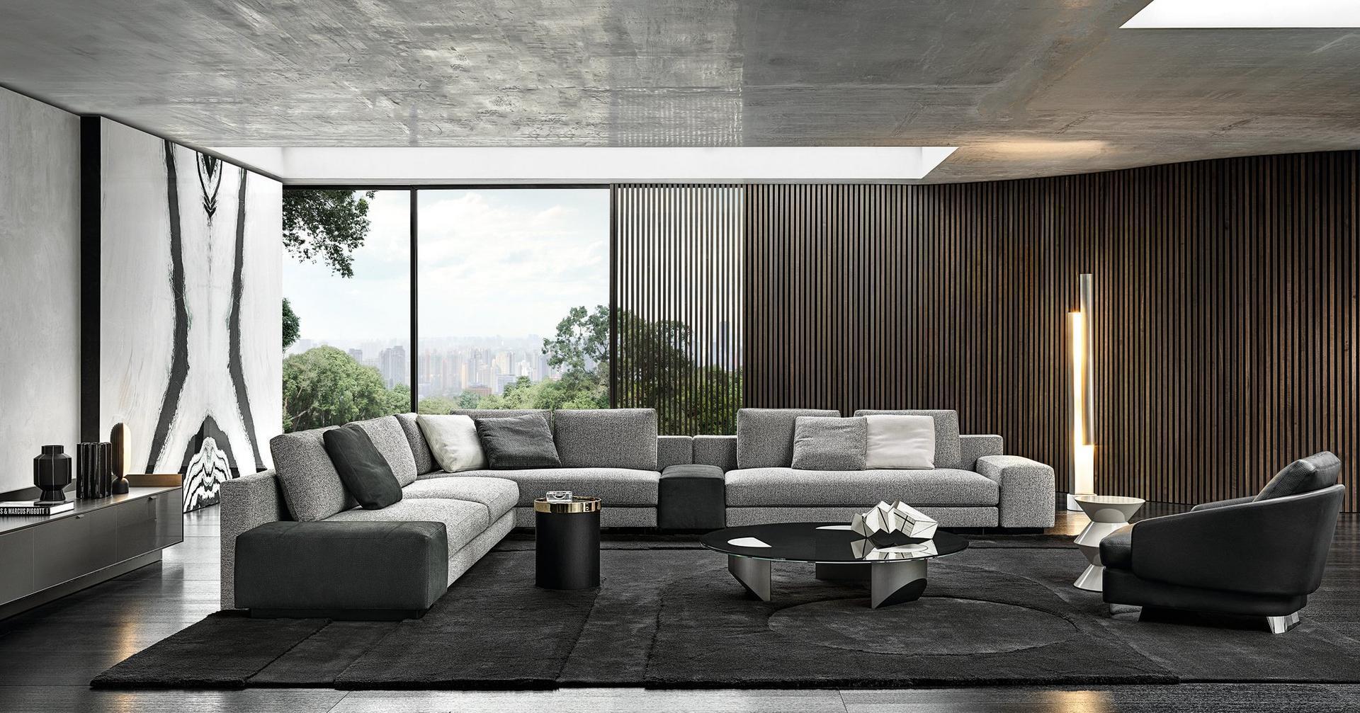 Sectional modular fabric sofa | Daniels by Minotti