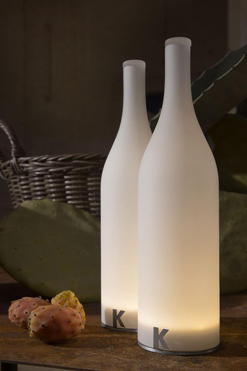 LED satin glass table lamp | Bacco by Karman