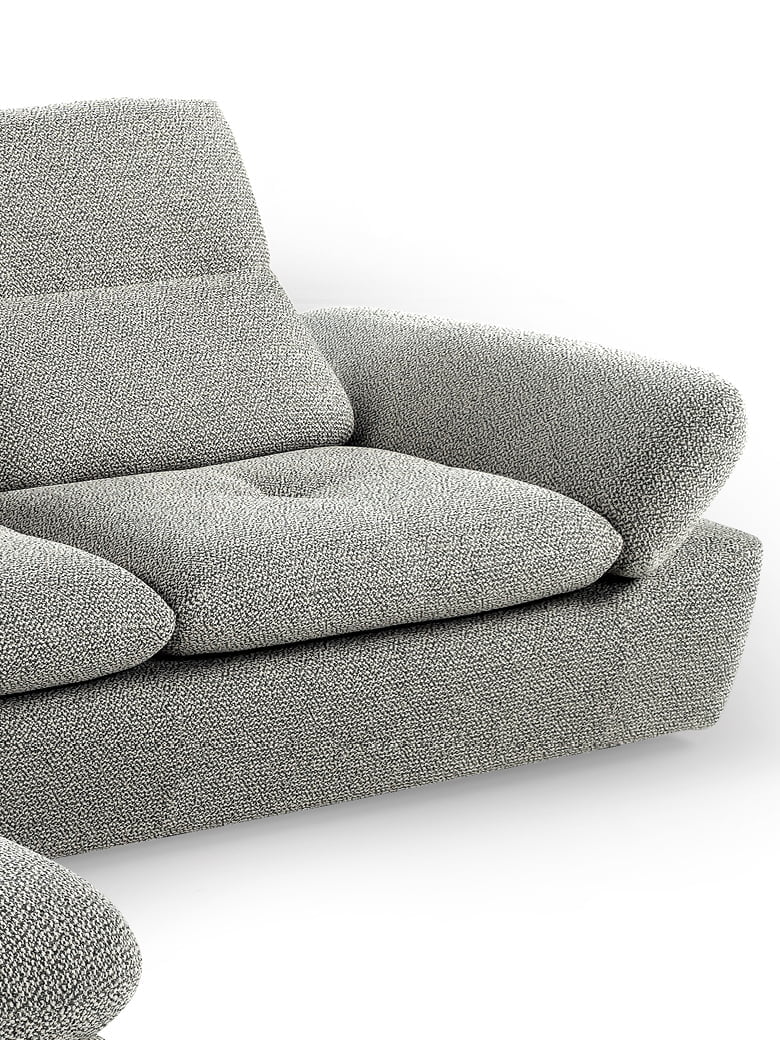 The Alba sofa features adjustable backrests, headrests, and armrests for customized comfort and can double as a day bed with its removable covers. | Alba by Calia Italia