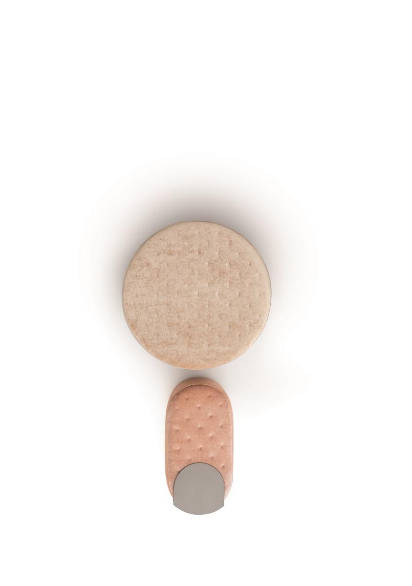 Tufted upholstered round fabric pouf | Clip by Ditre Italia