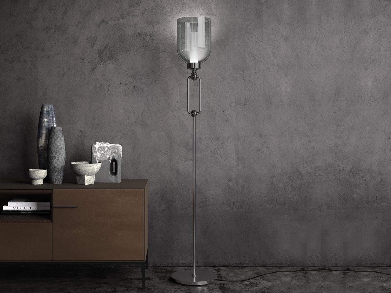 LED blown glass floor lamp with dimmer | Valentina 4025/p by Italamp