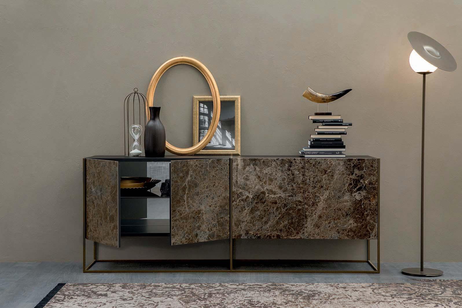 Porcelain stoneware sideboard with doors | Coral by Tonin Casa