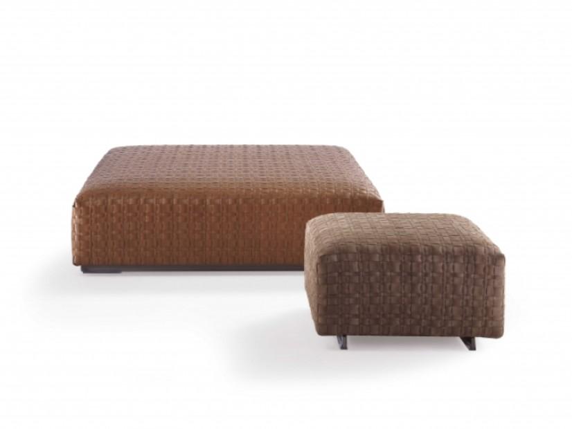 Upholstered leather pouf | Bangkok by Flexform