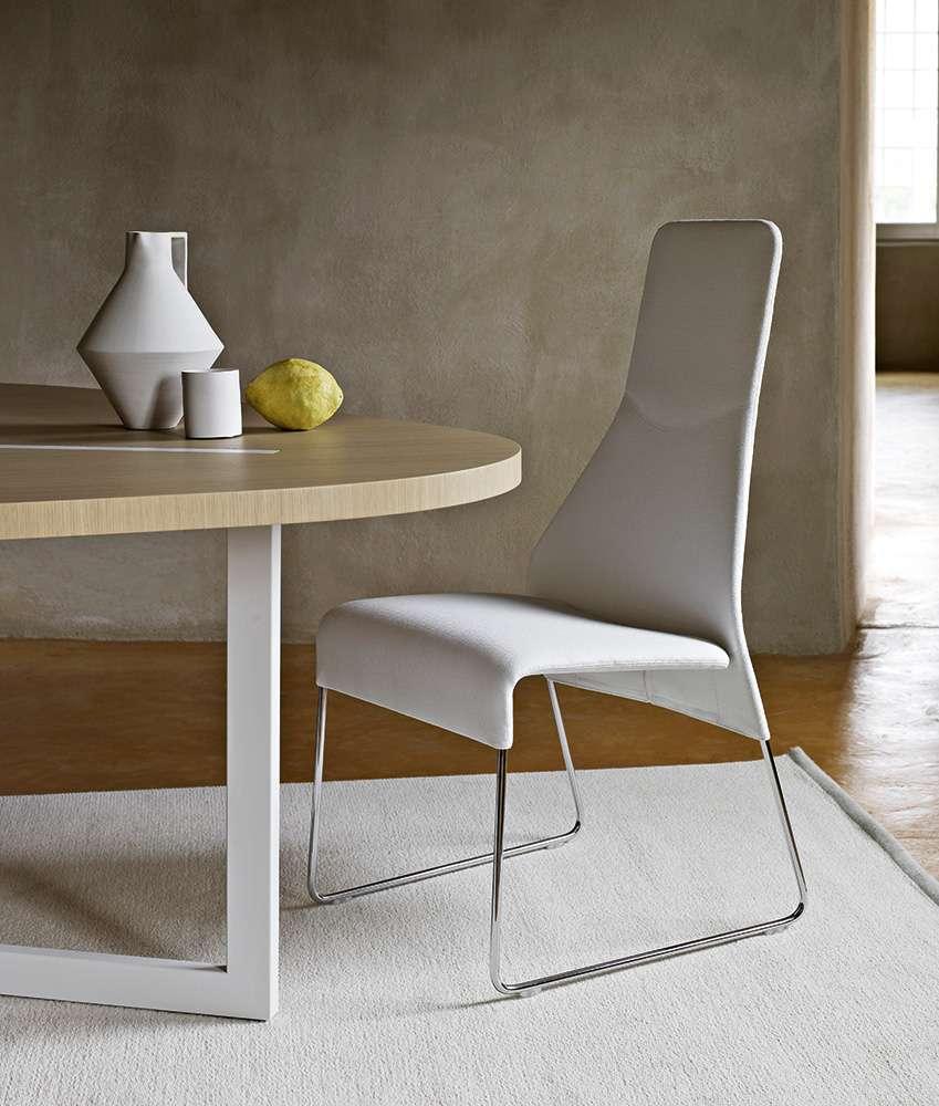 Sled base high-back fabric chair | Lazy '05 by B&B Italia