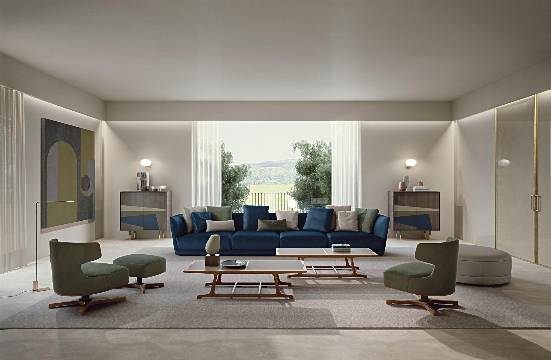 Corner fabric sofa with chaise longue | Foster by Frigerio