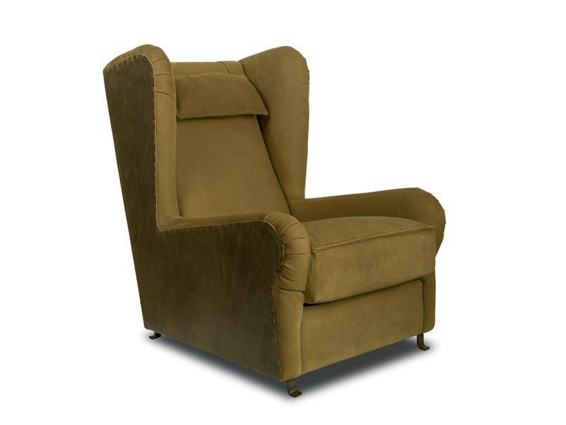 Leather armchair with armrests | Pochette by Baxter