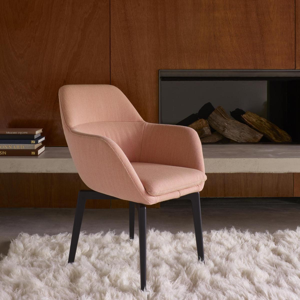 Upholstered fabric chair with armrests | Amédée by Ligne Roset