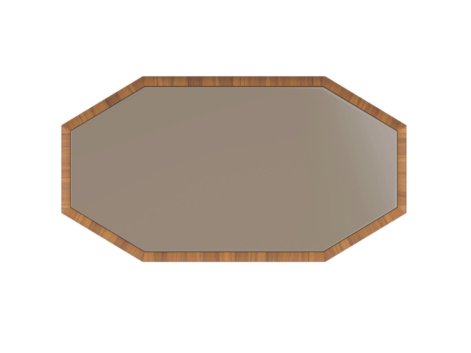 Octagonal walnut coffee table | Esedra by Bruno Zampa