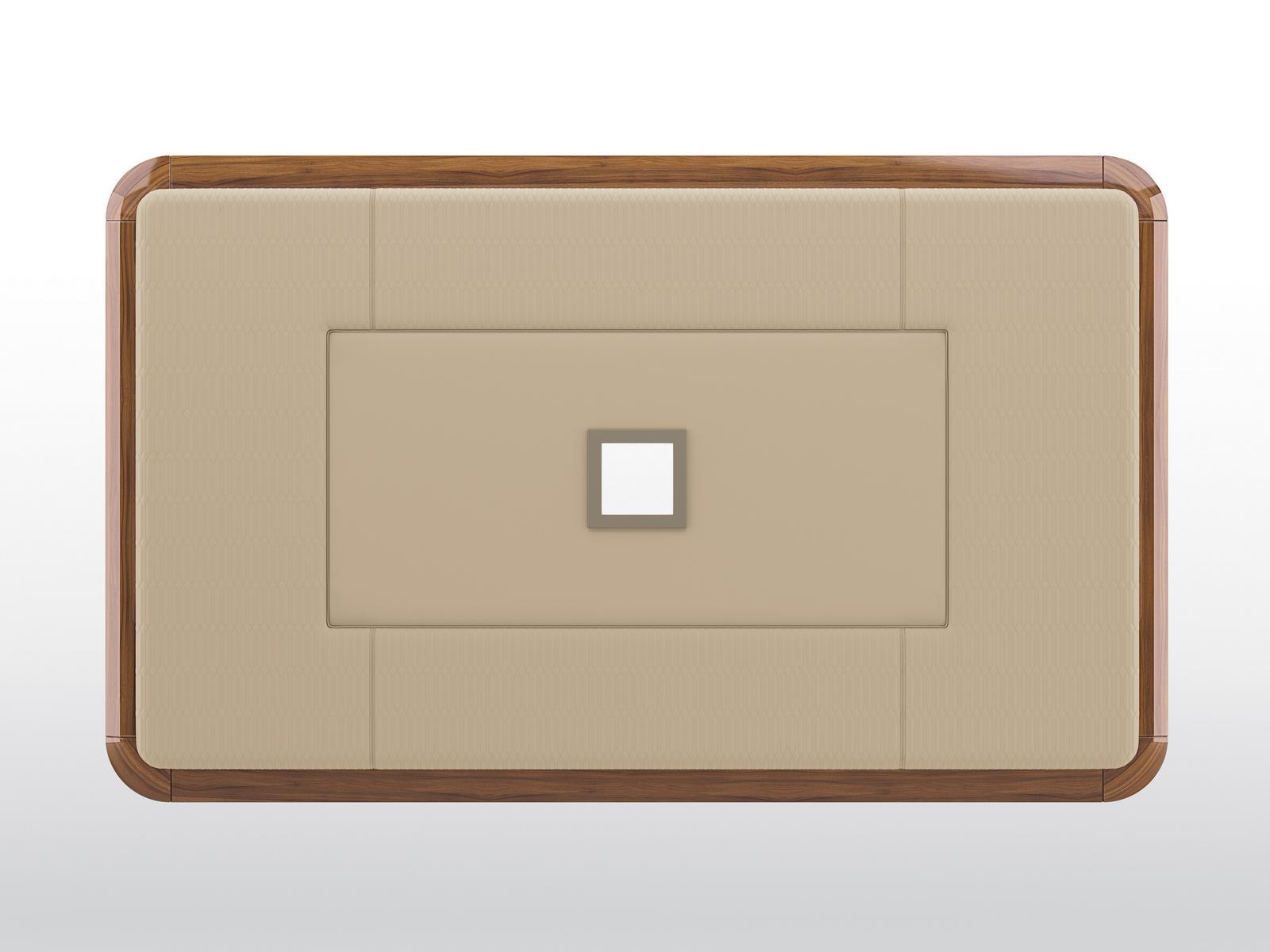 Wall-mounted leather TV cabinet with cable management | Duca by Bruno Zampa
