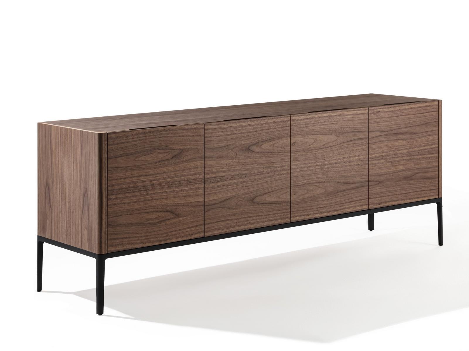 Canaletta walnut sideboard with doors | Kanto by Porada
