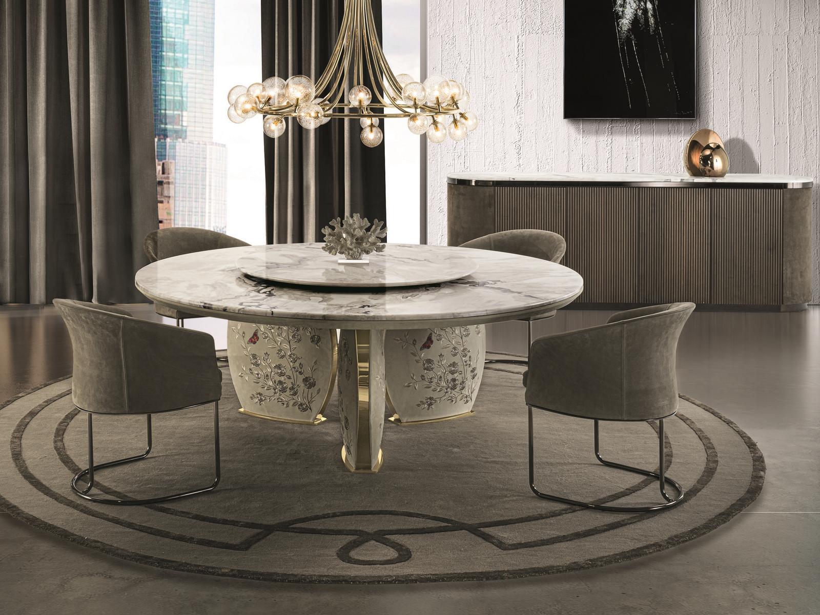 Oval leather table | Lotus by Longhi