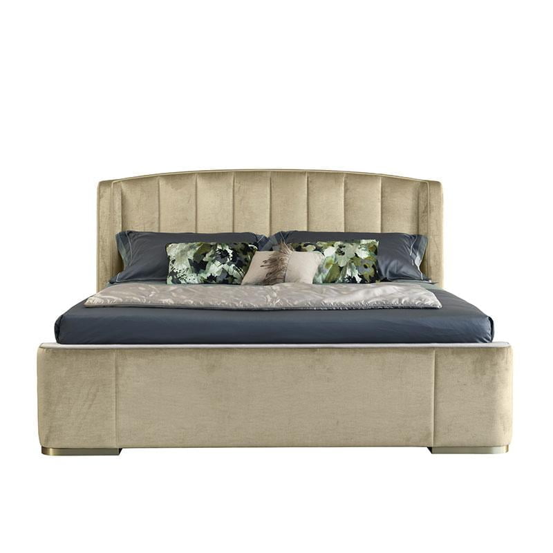 Leather bed with upholstered headboard | Zaffiro by Galimberti Nino