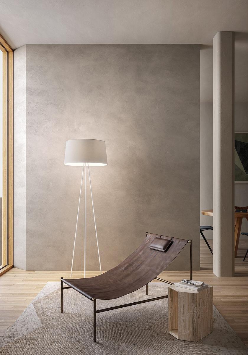 Fabric floor lamp with dimmer | Tripod by Kundalini