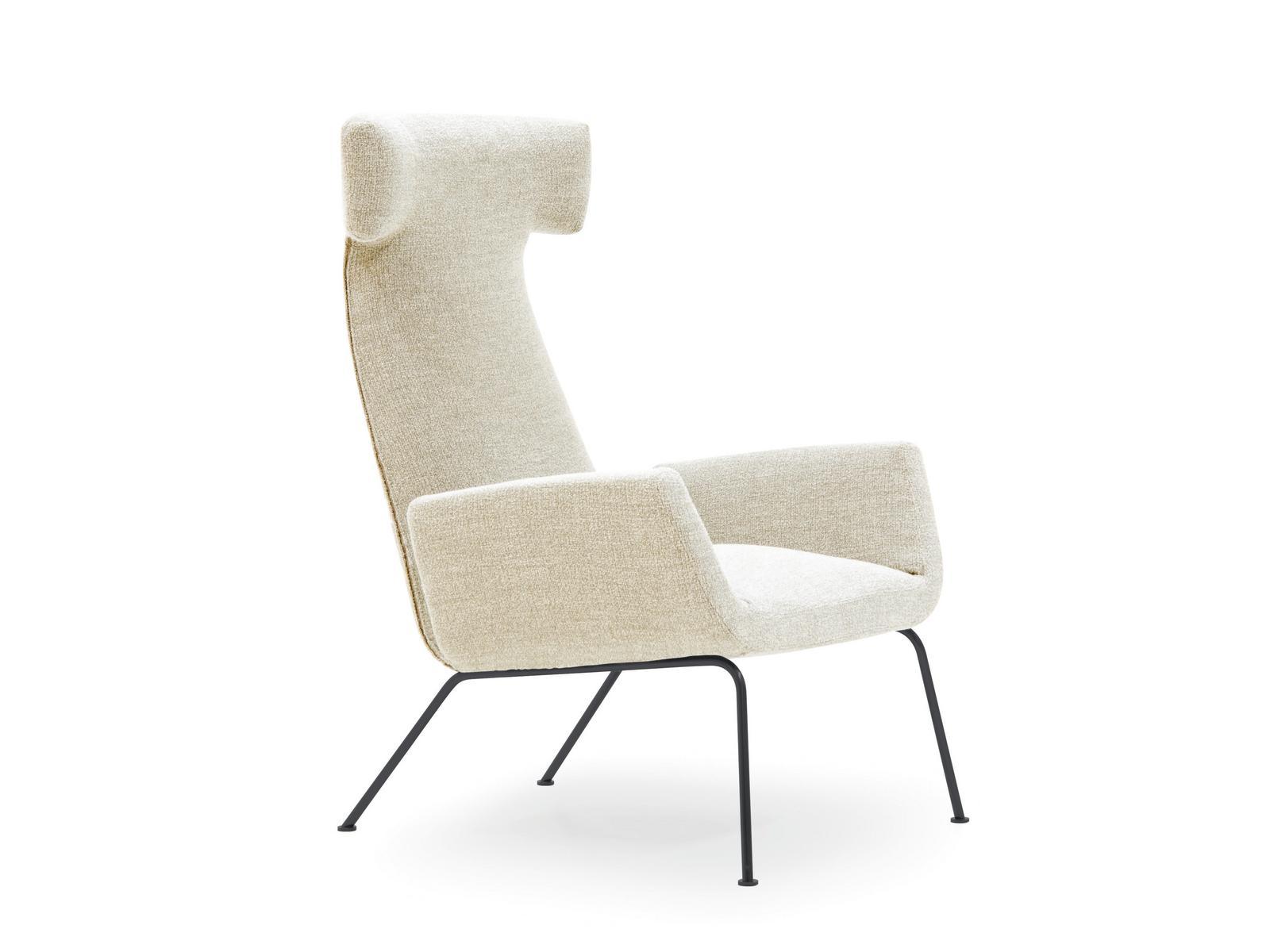 Wing upholstered fabric armchair with armrests | Dora by Pianca