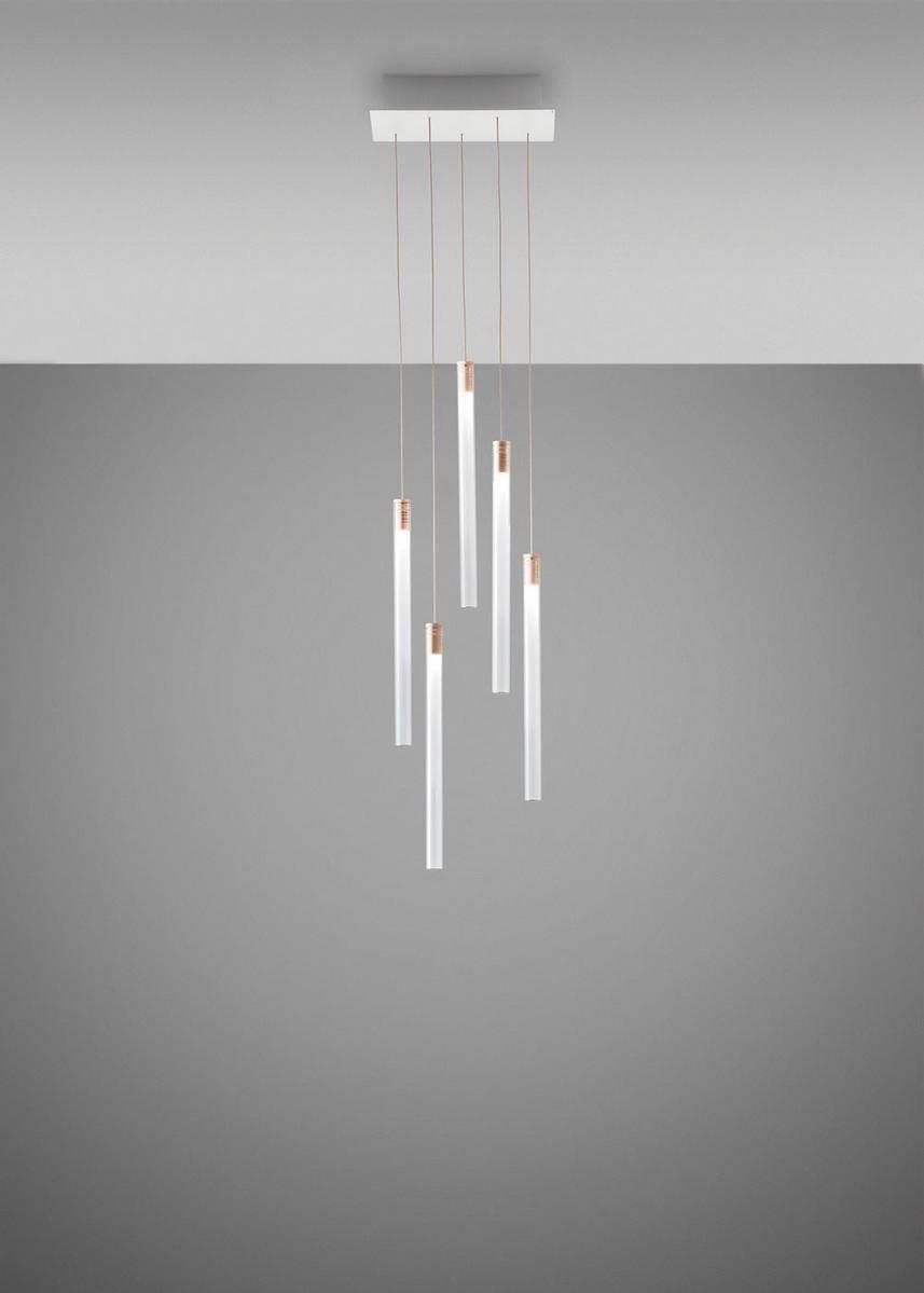 LED Borosilicate glass pendant lamp | Multispot Tooby by Fabbian