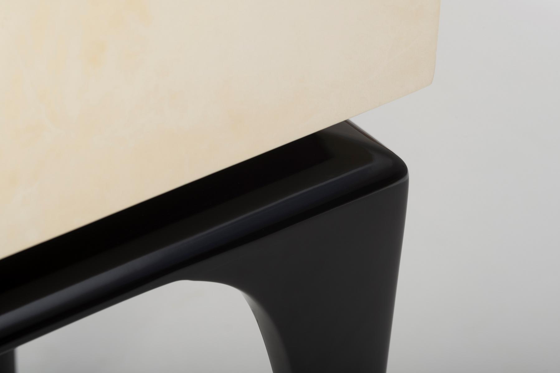 Wood veneer and parchment paper bar cabinet | Martini by Mantellassi 1926