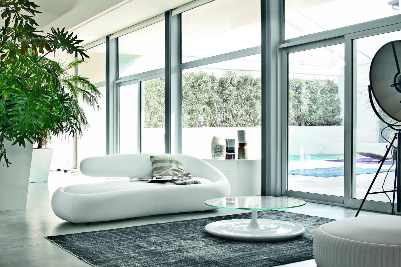 Upholstered leather day bed | Duny by Tonin Casa