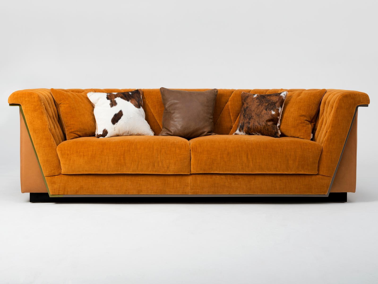 3 seater fabric and leather sofa | Fedro by Mantellassi 1926