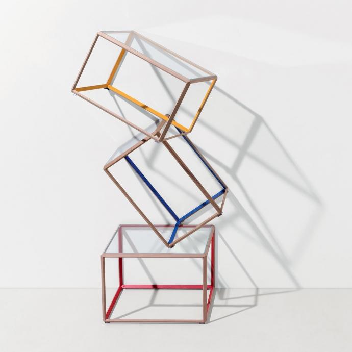 Modular square glass coffee table | 45° by Molteni