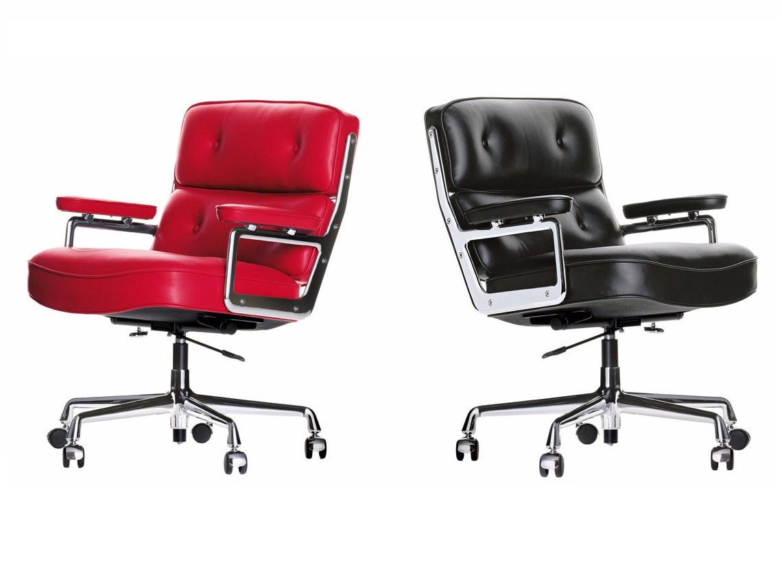 Swivel leather executive chair | Es 104 by Vitra