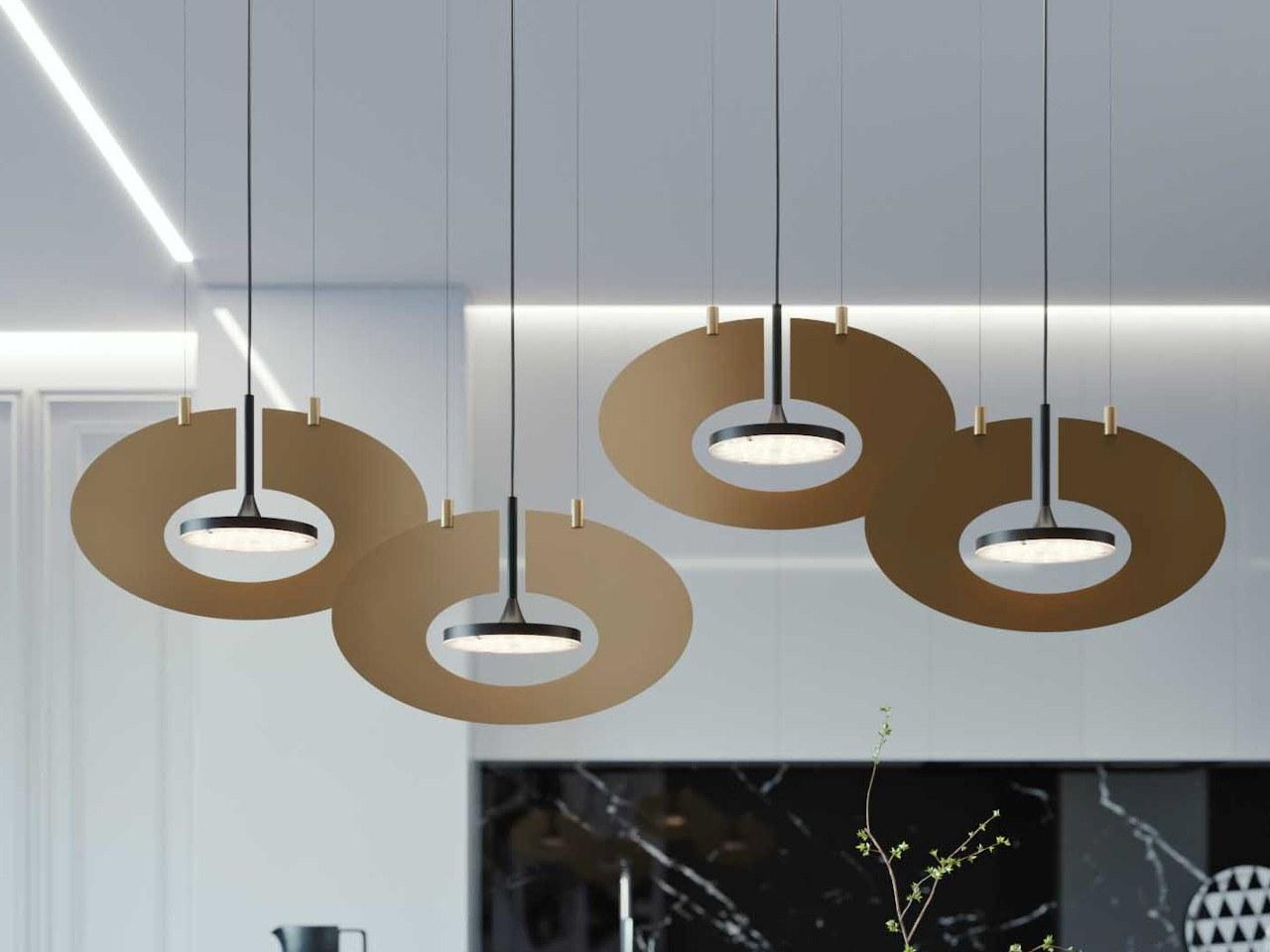 LED direct light Anodized aluminium pendant lamp | Eye In The Sky H4 Mini by Ilfari
