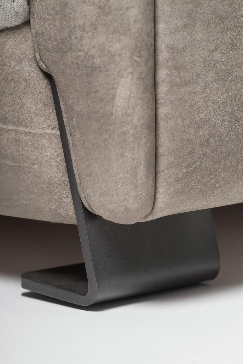 3 seater linen and leather sofa | Paco by Mantellassi 1926