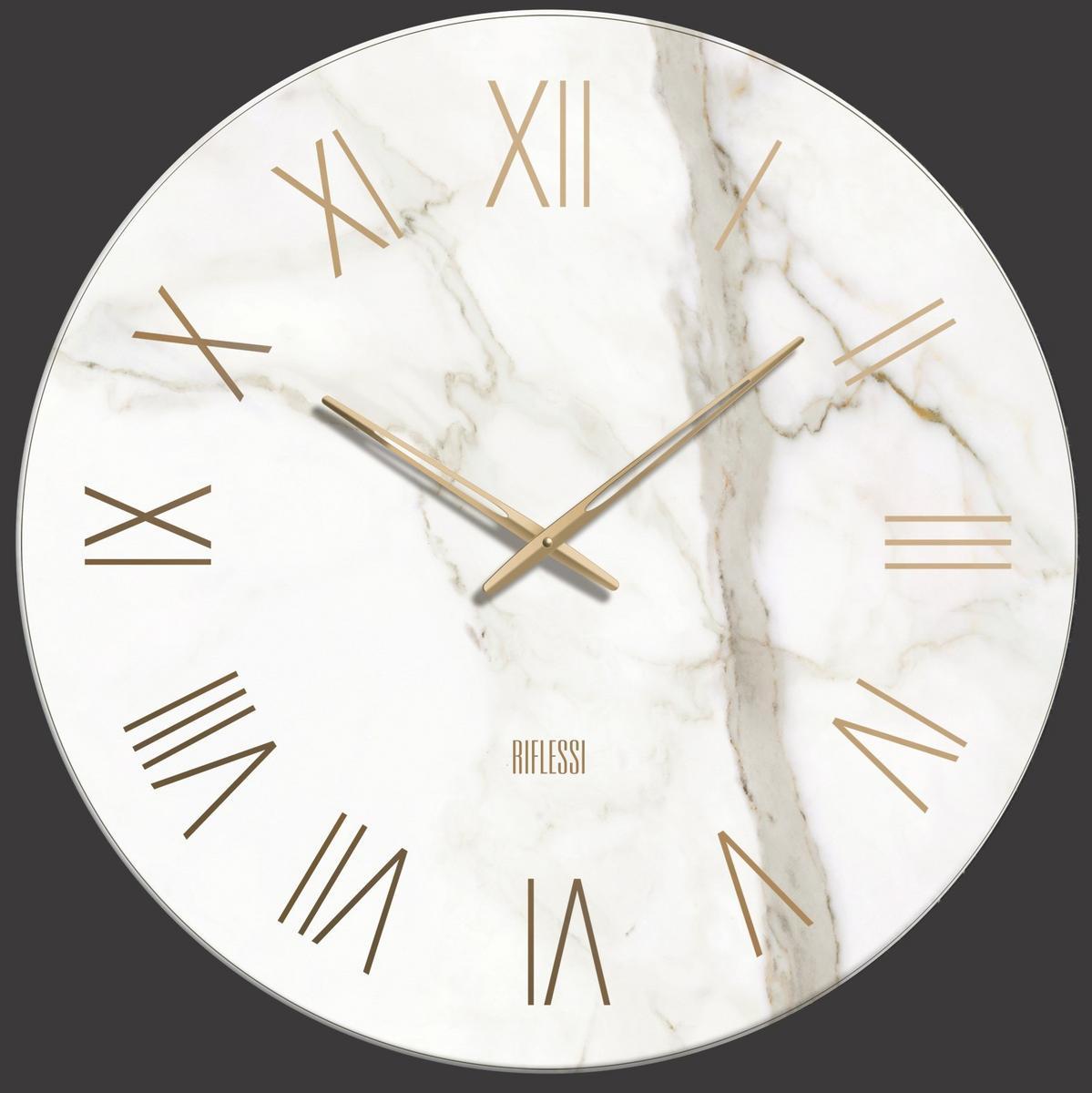 Wall-mounted screen printed glass clock | Portofino by Riflessi