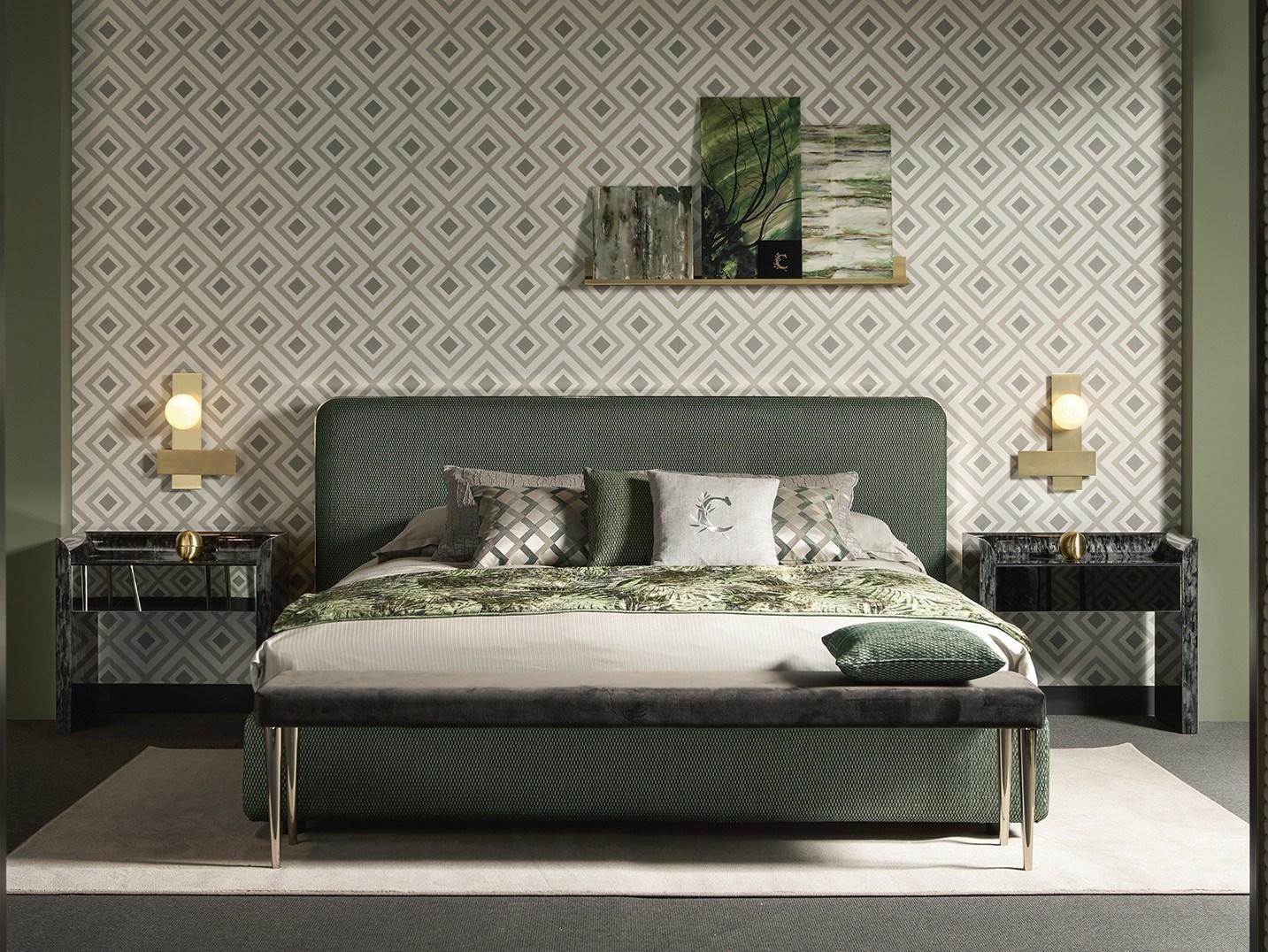 Upholstered fabric double bed | Elvis by Cantori