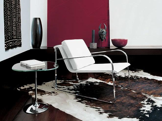 Upholstered leather easy chair with armrests | Bugatti by Sovet
