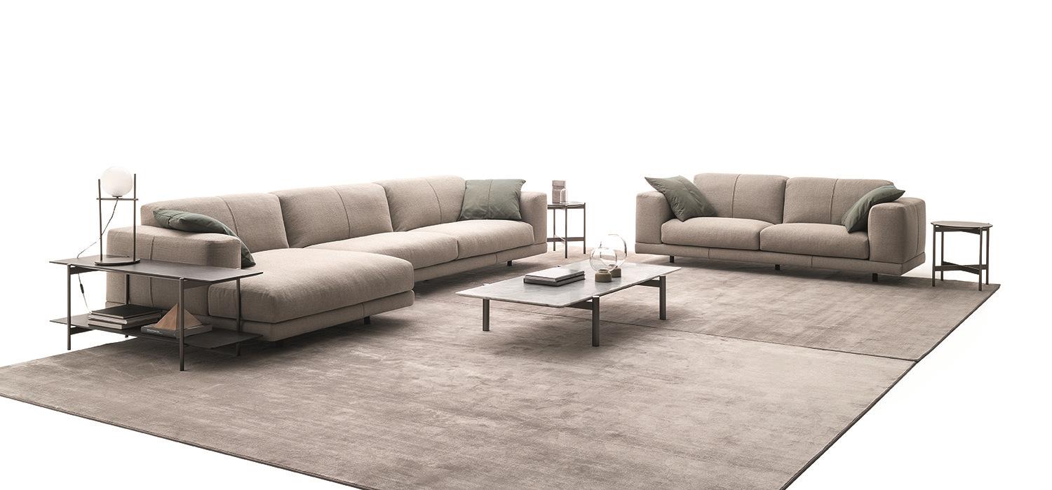 3 seater fabric sofa with chaise longue | Nevyll High by Ditre Italia
