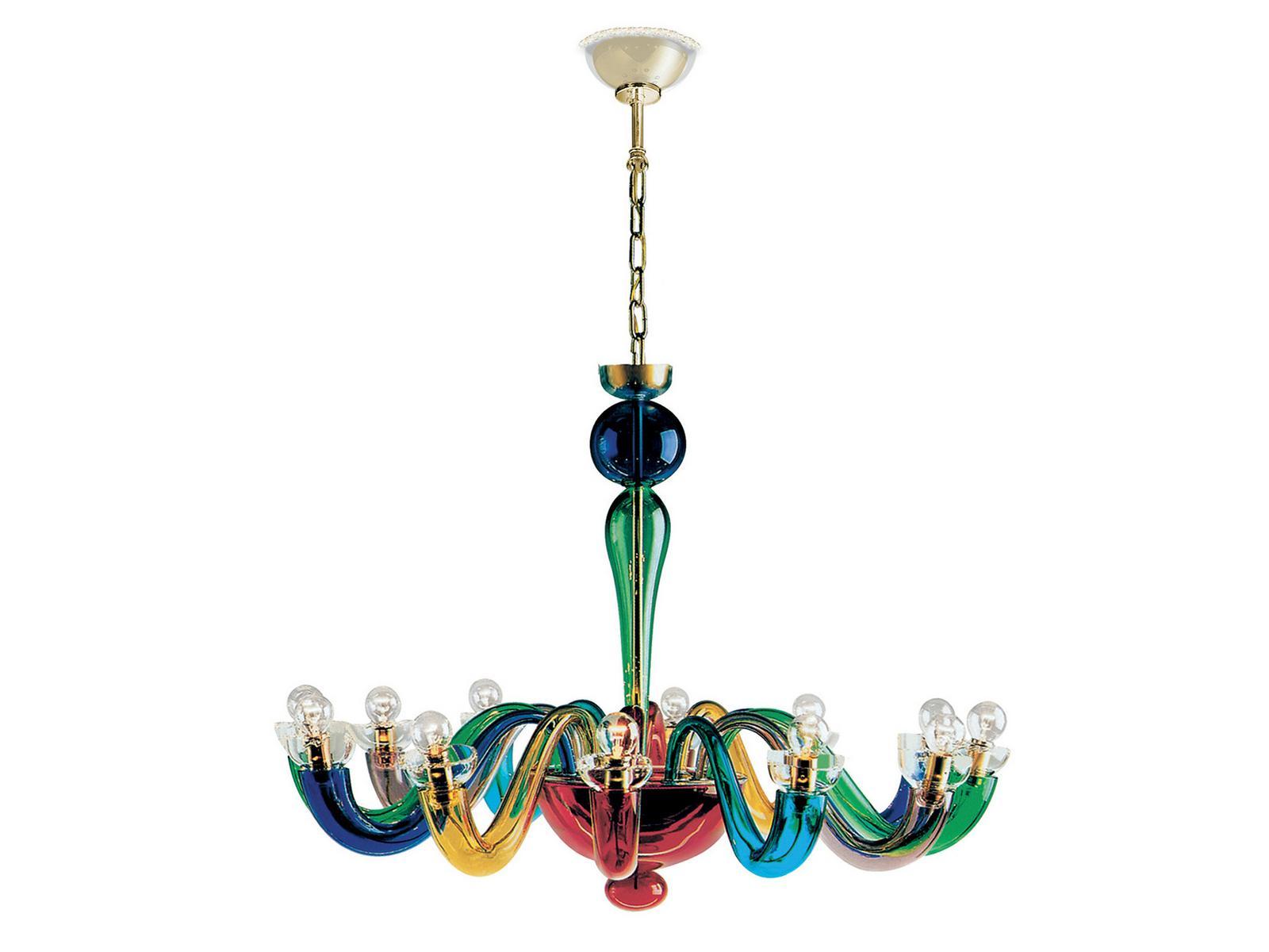 LED blown glass chandelier | Serenissima L12 by Leucos