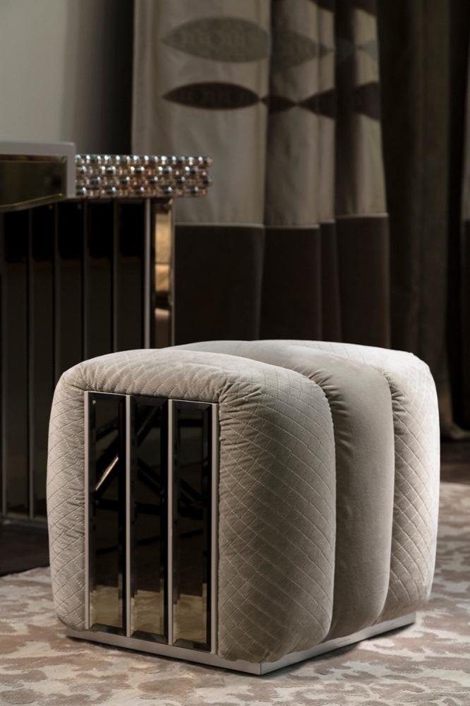 Rectangular velvet pouf | Ola by Mantellassi 1926