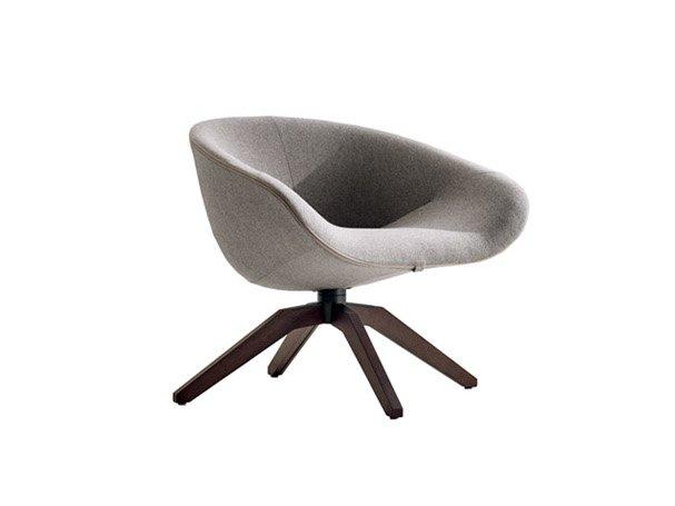 Swivel trestle-based fabric easy chair | Mart by B&B Italia