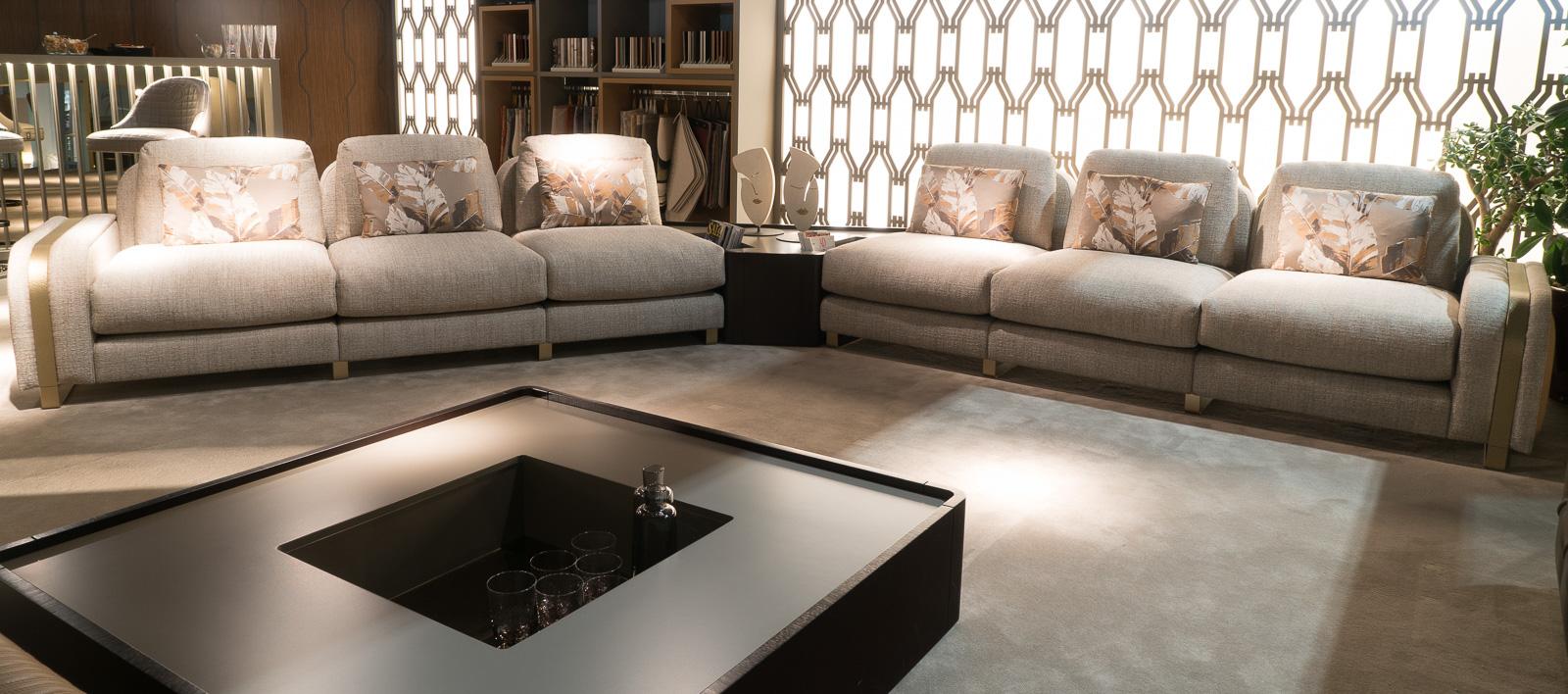 Sectional fabric sofa | Wave by Bruno Zampa