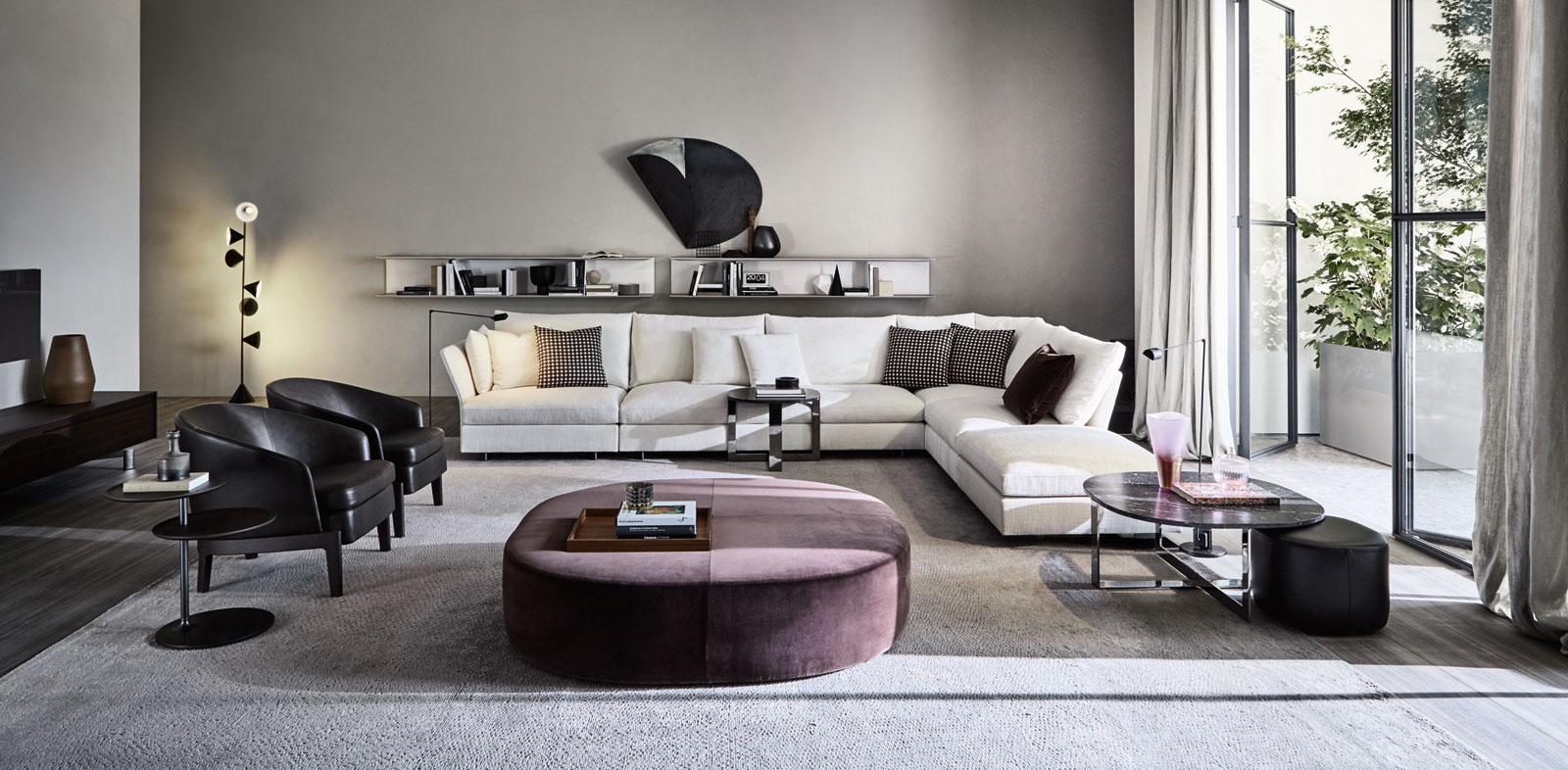 Sectional leather sofa | Holiday by Molteni