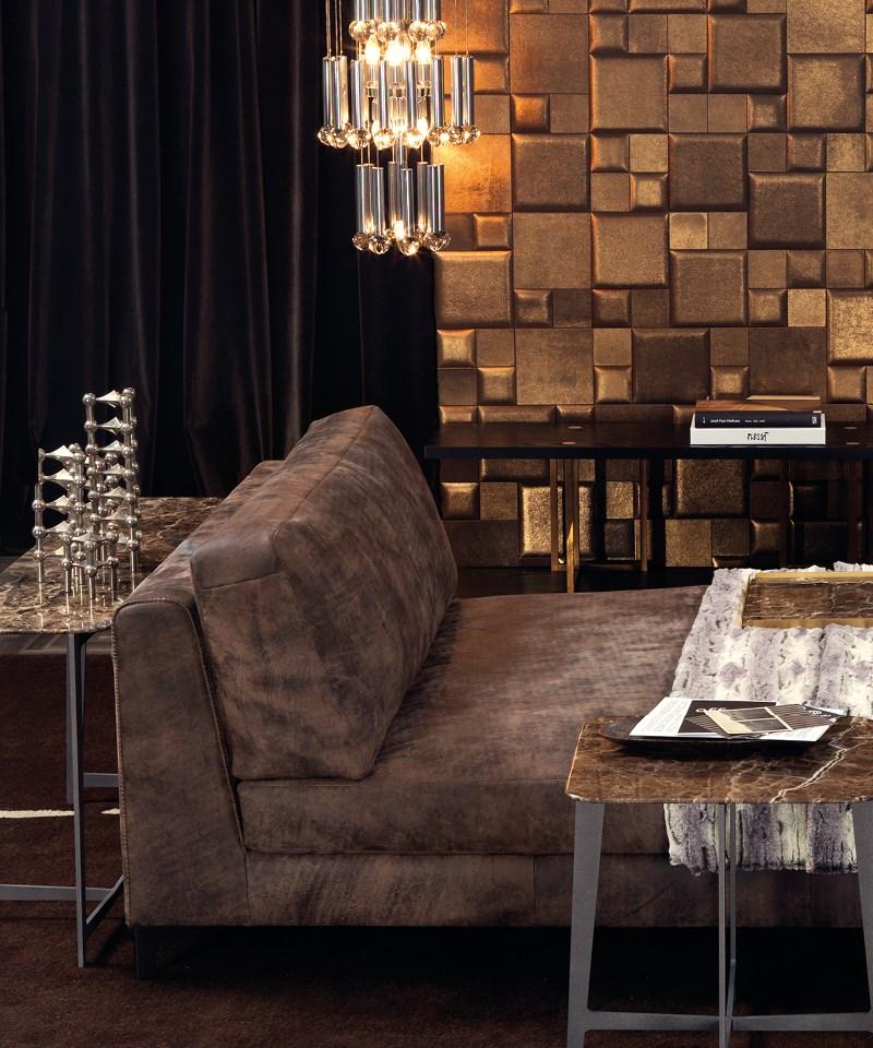 Upholstered leather day bed | Ben by Borzalino