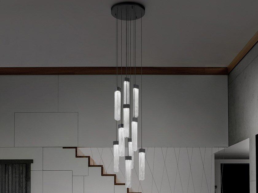 LED suspension lamp in metal and glass | Blake S10 by Masiero