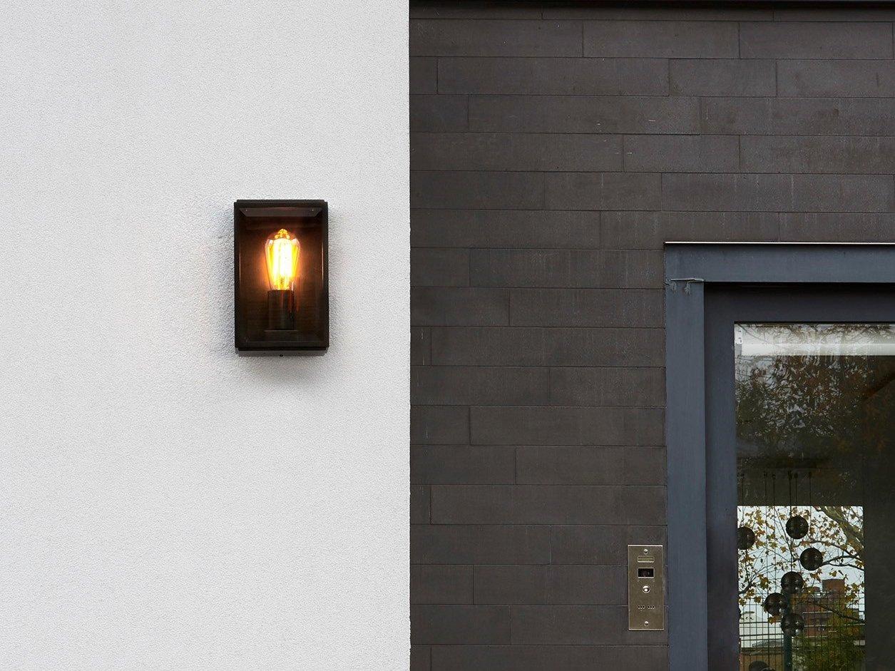 Glass and steel outdoor wall lamp | Homefield 160 by Astro lighting
