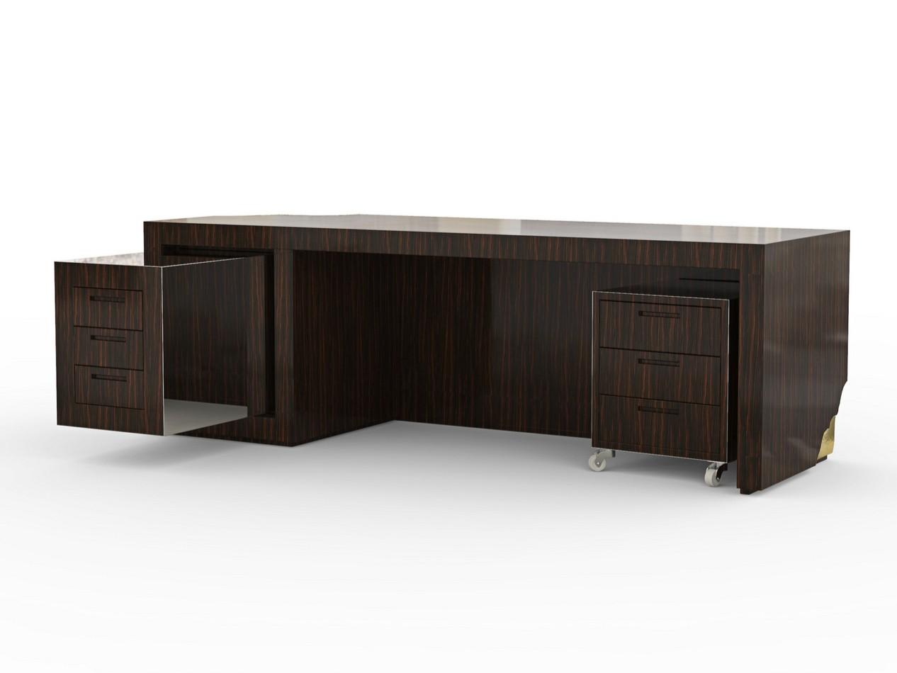 Rectangular ebony writing desk with drawers | Empire by Boca Do Lobo