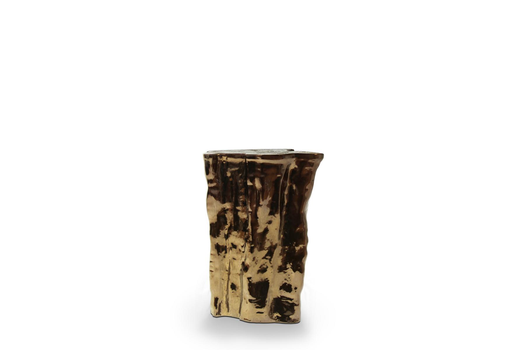 Brass side table | Eden Ceramic by Boca Do Lobo