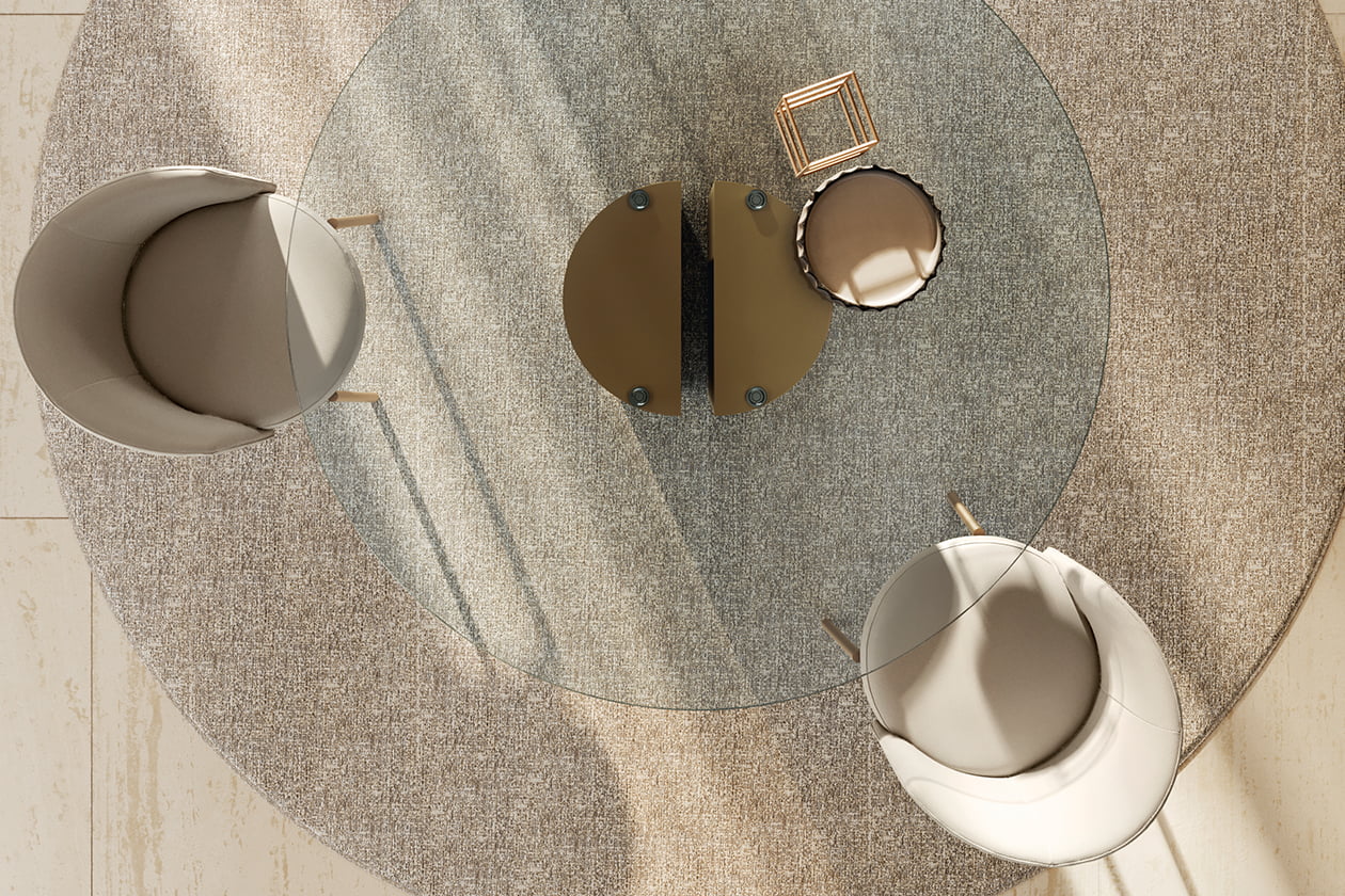 Oval tempered glass table | Dora glass by Eforma