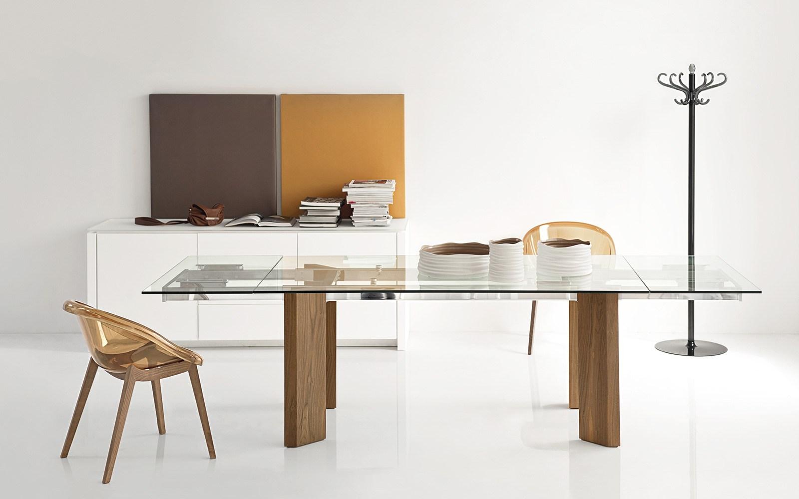 Extending rectangular table | Tower Wood by Calligaris