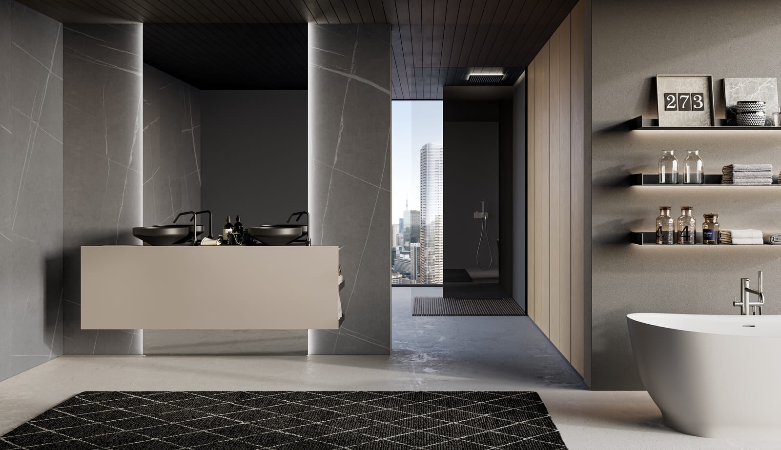 Lacquered bathroom | Sail by Birex