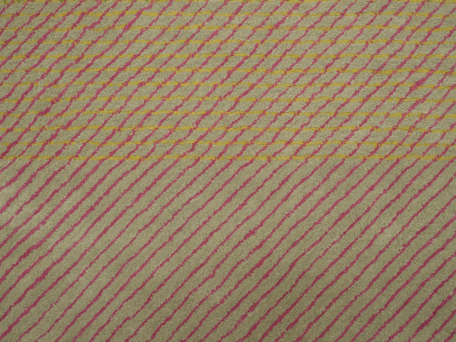 Rectangular striped wool rug | Tramage by Ligne Roset