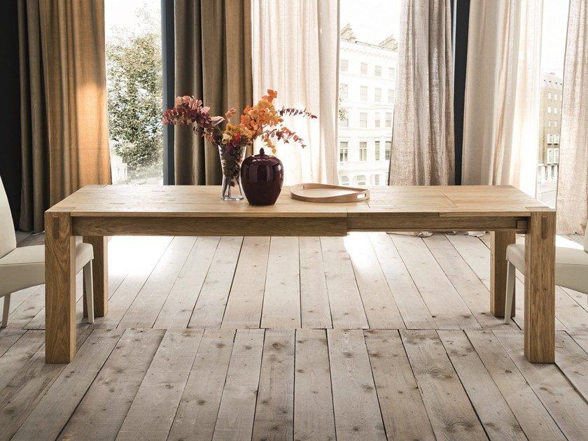Extending rectangular oak table | Stoccolma by Altacorte