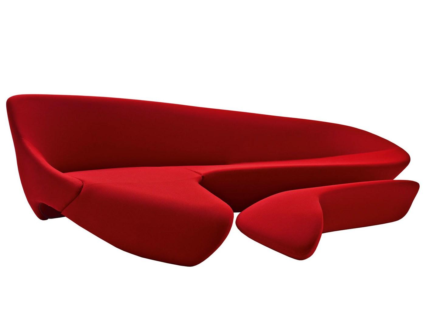 Curved sofa with footstool | Moon System by B&B Italia