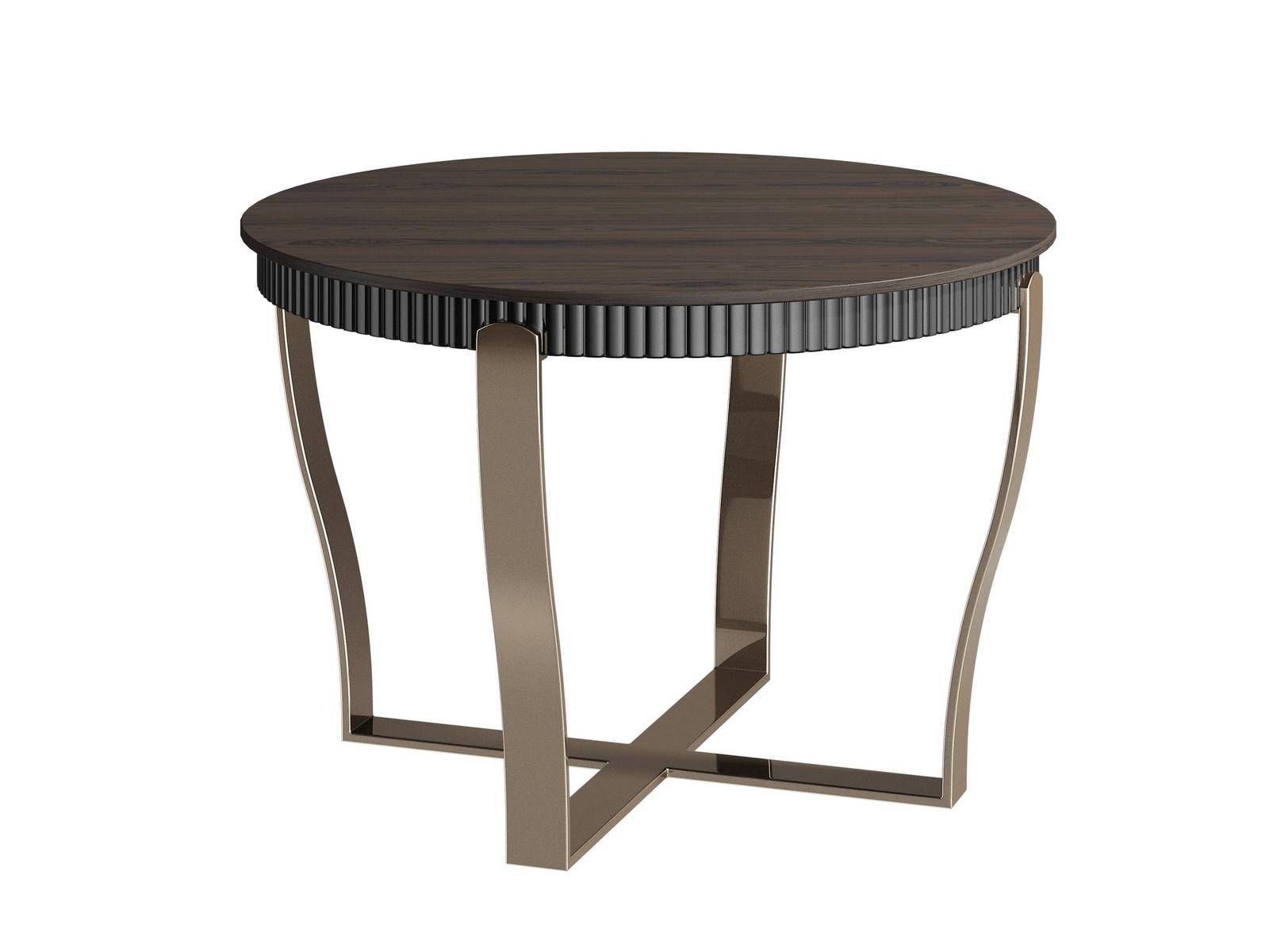 Round steel and wood coffee table | Aristo L by Capital Collection