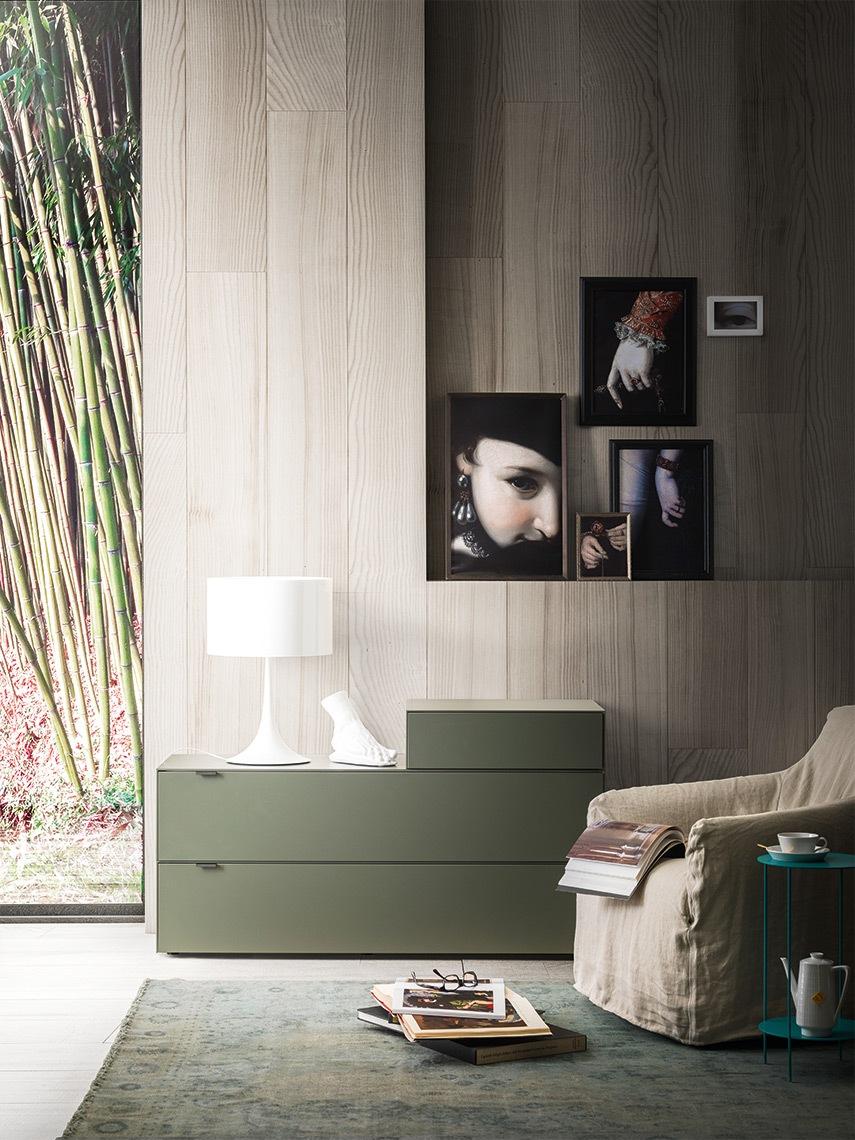 Rectangular lacquered chest of drawers with integrated handles | Fil by ALF Dafre