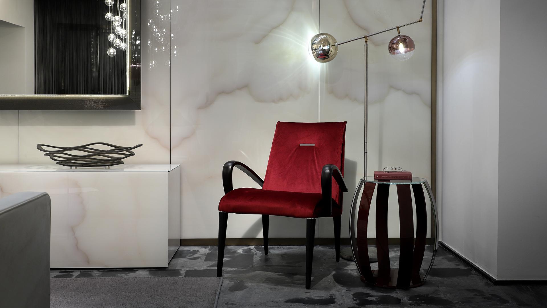 Upholstered leather easy chair with armrests | Soft by Reflex