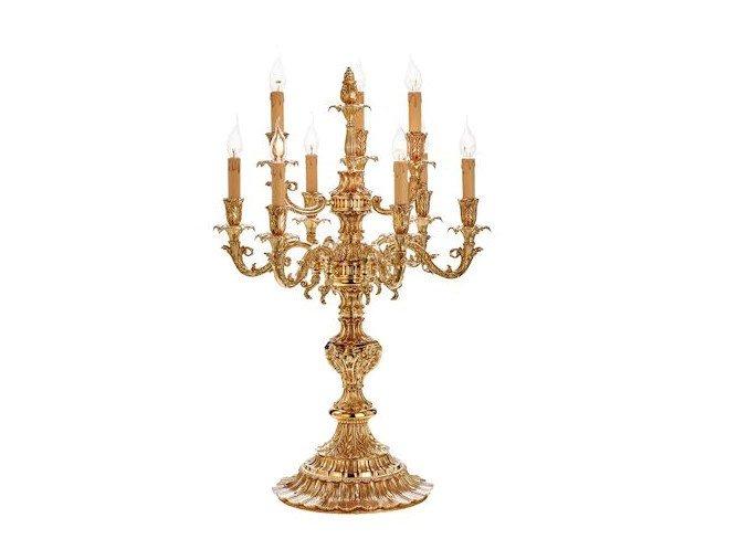 French Gold candelabrum | Caesar 798/c6+3 by Possoni Illuminazione